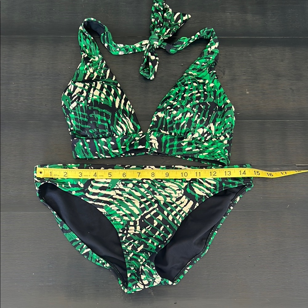 Boden Green and Navy Bikini with Tropical Print